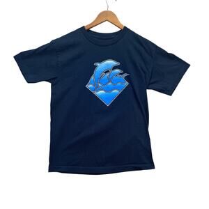 Pink Dolphin Blue 3 Dolphins Tee Streetwear T Shirt Classic Script M